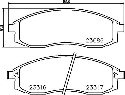 HELLA 8DB 355 006-731 - Тормозные колодки, дисковые, комплект autosila-amz.com