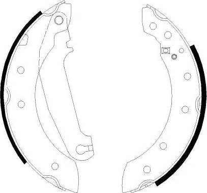 HELLA 8DB 355 001-051 - Комплект тормозных колодок, барабанные autosila-amz.com