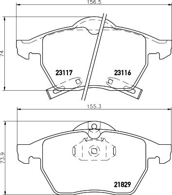 HELLA 8DB 355 008-041 - Тормозные колодки, дисковые, комплект autosila-amz.com