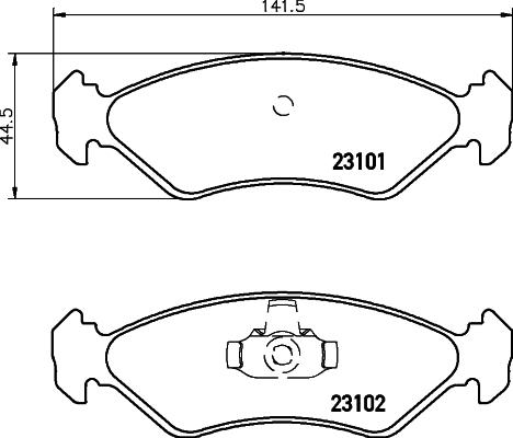 HELLA 8DB 355 008-051 - колодки тормозные дисковые FORD FIESTA III (GFJ), FORD FIESTA IV (JA_, JB_), FORD FIESTA Van (F3L, F5L), FORD FIESTA Van (FVD),  autosila-amz.com