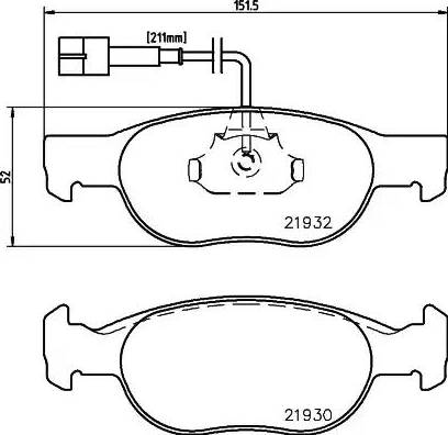 HELLA 8DB 355 008-061 - Тормозные колодки, дисковые, комплект autosila-amz.com