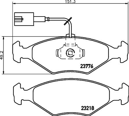 HELLA 8DB 355 008-811 - Тормозные колодки, дисковые, комплект autosila-amz.com