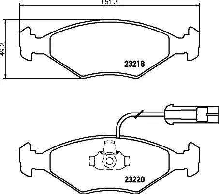 HELLA 8DB 355 008-391 - Тормозные колодки, дисковые, комплект autosila-amz.com