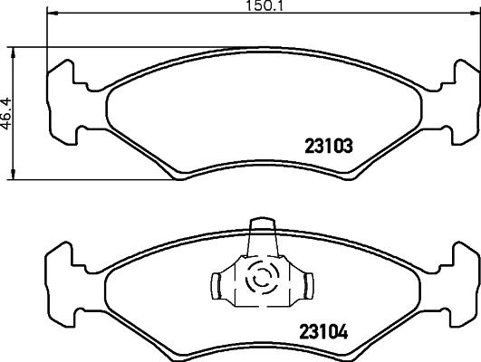 HELLA 8DB 355 008-331 - Тормозные колодки, дисковые, комплект autosila-amz.com