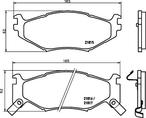 HELLA 8DB 355 008-211 - Тормозные колодки, дисковые, комплект autosila-amz.com