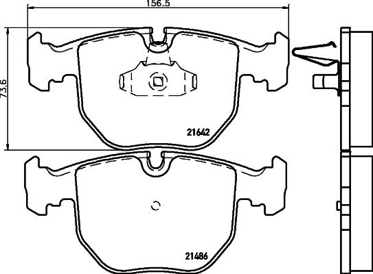 HELLA 8DB 355 008-281 - Тормозные колодки, дисковые, комплект autosila-amz.com