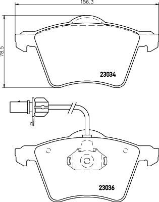 HELLA 8DB 355 008-771 - Тормозные колодки, дисковые, комплект autosila-amz.com