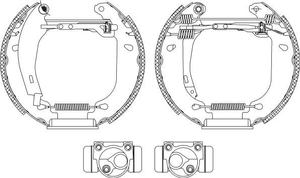 HELLA 8DB 355 003-871 - Комплект тормозных колодок, барабанные autosila-amz.com