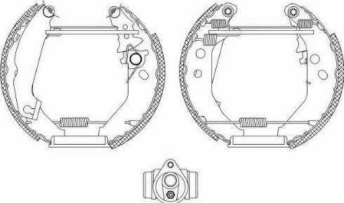 HELLA 8DB 355 003-791 - Комплект тормозных колодок, барабанные autosila-amz.com