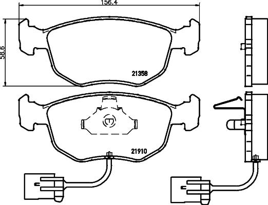 HELLA 8DB 355 007-991 - Тормозные колодки, дисковые, комплект autosila-amz.com