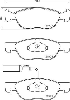 HELLA 8DB 355 007-901 - Тормозные колодки дисковые ALFA ROMEO 145 (930), 146 (930) / FIAT BARCHETTA (183), BRAVA (182), BRAVO I (182), MAREA (185), MAR autosila-amz.com