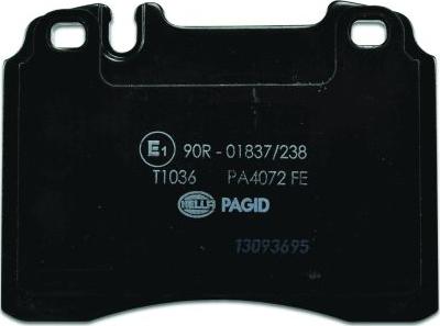 HELLA 8DB 355 007-471 - Тормозные колодки, дисковые, комплект autosila-amz.com