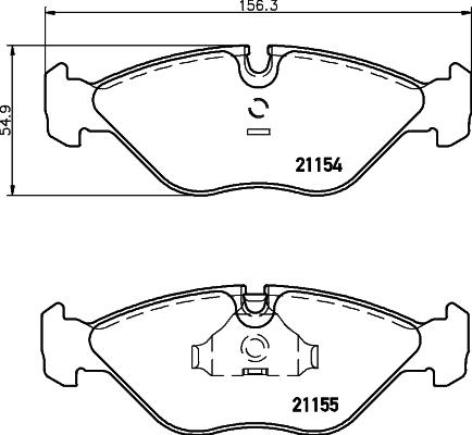 HELLA 8DB 355 007-591 - Тормозные колодки, дисковые, комплект autosila-amz.com