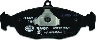 HELLA 8DB 355 007-531 - Тормозные колодки дисковые, передняя и задняя ось autosila-amz.com