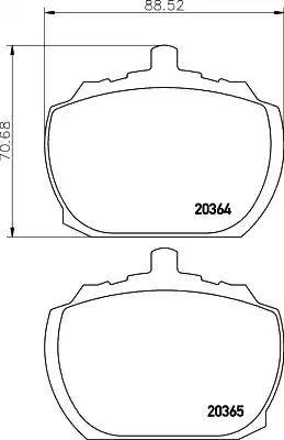 HELLA 8DB 355 007-091 - Тормозные колодки, дисковые, комплект autosila-amz.com