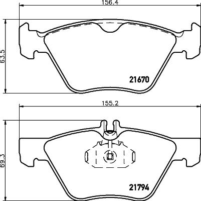 HELLA 8DB 355 031-511 - Тормозные колодки, дисковые, комплект autosila-amz.com