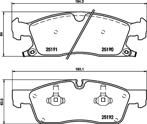 HELLA 8DB 355 019-551 - Тормозные колодки, дисковые, комплект autosila-amz.com