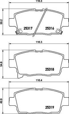 HELLA 8DB 355 019-691 - Тормозные колодки, дисковые, комплект autosila-amz.com