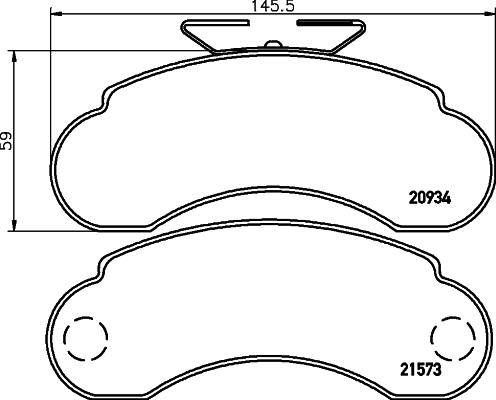 HELLA 8DB 355 019-101 - Комплект тормозных колодок, дисковый тормоз MERCEDES-BENZ 100 Bus (631), 100 van (631), 100 platform/chassis (631), MB100 van (K autosila-amz.com