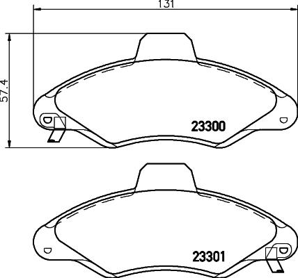 HELLA 8DB 355 019-291 - Тормозные колодки, дисковые, комплект autosila-amz.com