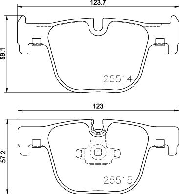 HELLA 8DB 355 019-781 - Тормозные колодки, дисковые, комплект autosila-amz.com