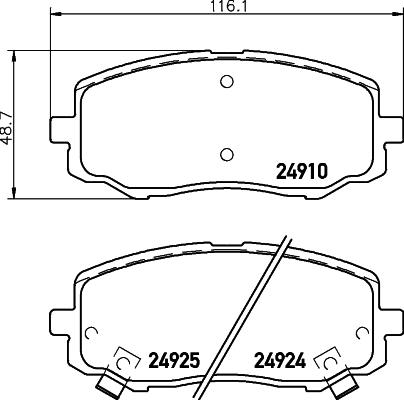 HELLA 8DB 355 014-901 - Тормозные колодки, дисковые, комплект autosila-amz.com