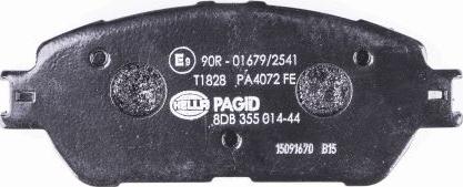 HELLA 8DB 355 014-441 - Тормозные колодки, дисковые, комплект autosila-amz.com