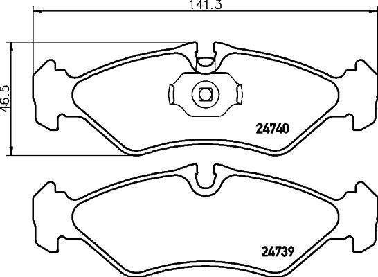 HELLA 8DB 355 014-421 - Тормозные колодки, дисковые, комплект autosila-amz.com