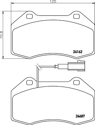 HELLA 8DB 355 014-061 - Тормозные колодки, дисковые, комплект autosila-amz.com