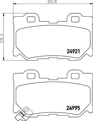 HELLA 8DB 355 014-851 - Тормозные колодки, дисковые, комплект autosila-amz.com