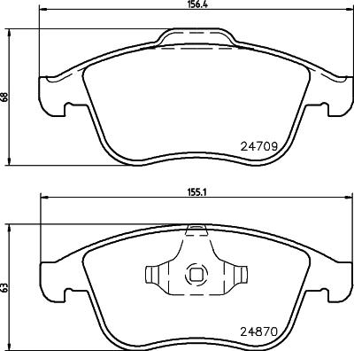 HELLA 8DB 355 014-801 - Тормозные колодки, дисковые, комплект autosila-amz.com