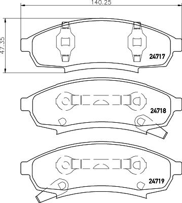 HELLA 8DB 355 014-281 - Тормозные колодки, дисковые, комплект autosila-amz.com