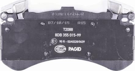 HELLA 8DB 355 015-991 - Тормозные колодки, дисковые, комплект autosila-amz.com