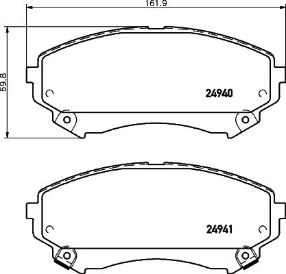 HELLA 8DB 355 015-141 - Тормозные колодки, дисковые, комплект autosila-amz.com