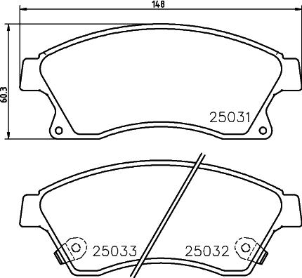 HELLA 8DB 355 015-231 - Тормозные колодки, дисковые, комплект autosila-amz.com