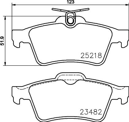 HELLA 8DB 355 015-741 - Тормозные колодки, дисковые, комплект autosila-amz.com