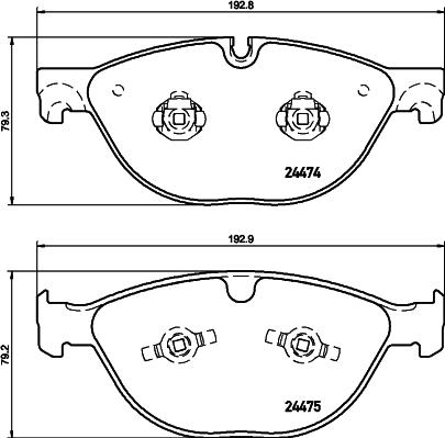 HELLA 8DB 355 015-701 - Тормозные колодки, дисковые, комплект autosila-amz.com