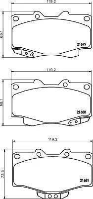 HELLA 8DB 355 030-131 - Тормозные колодки, дисковые, комплект autosila-amz.com