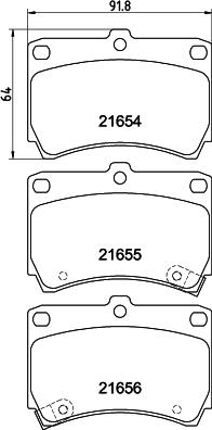 HELLA 8DB 355 016-431 - Тормозные колодки, дисковые, комплект autosila-amz.com