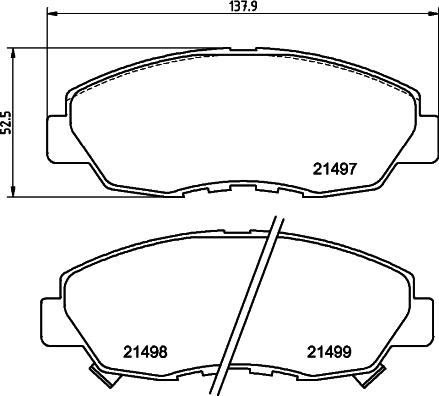 HELLA 8DB 355 016-511 - Тормозные колодки, дисковые, комплект autosila-amz.com