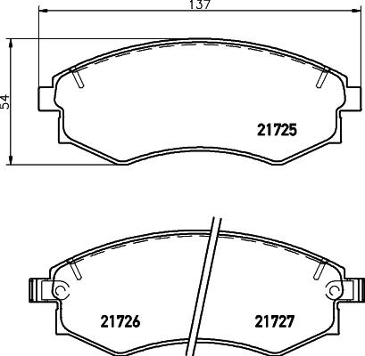 HELLA 8DB 355 016-691 - Тормозные колодки, дисковые, комплект autosila-amz.com