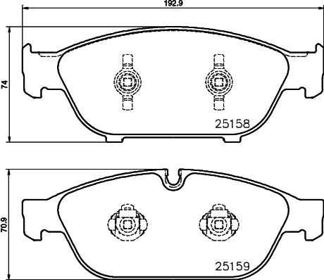 HELLA 8DB 355 016-031 - Тормозные колодки, дисковые, комплект autosila-amz.com