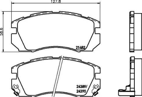 HELLA 8DB 355 016-881 - Тормозные колодки, дисковые, комплект autosila-amz.com