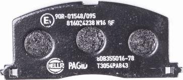 HELLA 8DB 355 016-781 - Тормозные колодки, дисковые, комплект autosila-amz.com