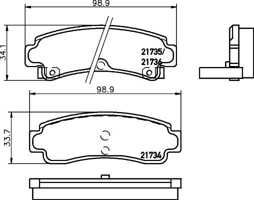 HELLA 8DB 355 016-731 - Тормозные колодки, дисковые, комплект autosila-amz.com