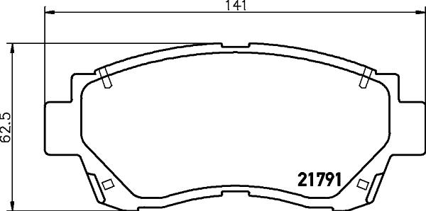 HELLA 8DB 355 016-771 - Тормозные колодки, дисковые, комплект autosila-amz.com