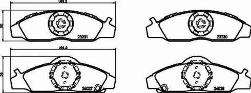 HELLA 8DB 355 010-941 - Тормозные колодки, дисковые, комплект autosila-amz.com