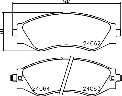 HELLA 8DB 355 010-951 - Тормозные колодки, дисковые, комплект autosila-amz.com