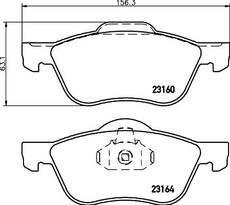 HELLA 8DB 355 010-911 - Тормозные колодки, дисковые, комплект autosila-amz.com