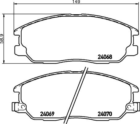 HELLA 8DB 355 010-451 - Тормозные колодки, дисковые, комплект autosila-amz.com